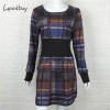 Goodbuy 2016 New Arrival Plaid Women's Dress Printed O-neck Long Sleeve Dress Office Casual Women Winter Dress Vestido De Festa Goodbuy 2016 New Arrival Plaid Women's Dress Printed O-neck Long Sleeve Dress Office Casual Women Winter Dress Vestido De Festa