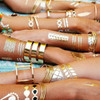Gold Tattoo Flash Metallic Taty Tatouage Temporary Sticker Random 3PCS