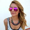 Gold Metal Frame With Flash Mirrored Lens Sunglasses