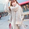 faux wool winter scarf women striped fluffy knitted cashmere scarves long pashmina,foulard echarpe hiver femme,bufandas mujer