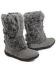 Faux Fur Boots - Grey