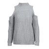 FATIKA Women's Off Shoulder Turtleneck Knitted Sweaters Autumn 2017 Fashion Pullover Jumpers Winter Oversized Sweater for Woman