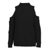 FATIKA Women's Off Shoulder Turtleneck Knitted Sweaters Autumn 2017 Fashion Pullover Jumpers Winter Oversized Sweater for Woman