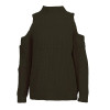 FATIKA Women's Off Shoulder Turtleneck Knitted Sweaters Autumn 2017 Fashion Pullover Jumpers Winter Oversized Sweater for Woman
