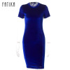 FATIKA 2017 Summer Short Sleeve Velvet Short Casual Women Dress Fashion Women Clothing Elegant Bodycon Party Dresses