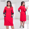 fashionable office women dresses Large size casual o-neck Long sleeve bodycon Dress 2017 plus size women clothing  winter dress
