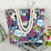 Fashionable Flower Printing Women Handbags Canvas Women Beach Bag Casual Shopping Tote Mummy Shoulder Bag drop shipping JXY820