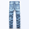 Fashionable Blue Cotton Men's Jeans Jeans Of The Regular Mens Luxury Stone Washes Jeans Fashion Brand Of The Men's Jeans