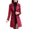 Fashion Woolen Coat Women Long Overcoat Trench Double Breasted Parka Female Winter Jacket New