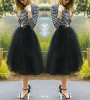 New Puff Women Chiffon Tulle Skirt White Black faldas Vestido High waist Midi Knee Length Chiffon plus size  Female Tutu Skirts