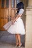 New Puff Women Chiffon Tulle Skirt White Black faldas Vestido High waist Midi Knee Length Chiffon plus size  Female Tutu Skirts