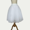 New Puff Fashion Women Girl Chiffon Tulle Skirt White Faldas High Waist Midi Knee Length Female Tutu Skirts CY2072