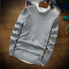 BKTrend Solid Color Pullover Men V-Neck Sweater Men Long Sleeve Mens Sweaters Wool Casual Brand Cashmere Knitwear Pull Homme