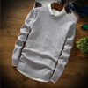 BKTrend Solid Color Pullover Men V-Neck Sweater Men Long Sleeve Mens Sweaters Wool Casual Brand Cashmere Knitwear Pull Homme
