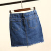 BIVIGAOS Summer Women's High Waist Skirts Hole Ripped Skirts Washed Denim Skirt Jeans Mini Short Skirts For Women Saia Jeans