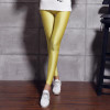 BIVIGAOS Fluorescent Color Leggings Pants Women's Ice Silk Spandex Elastic Leggings Multicolor Shiny Glossy Leggings For Women