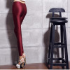 BIVIGAOS Fluorescent Color Leggings Pants Women's Ice Silk Spandex Elastic Leggings Multicolor Shiny Glossy Leggings For Women