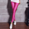 BIVIGAOS Fluorescent Color Leggings Pants Women's Ice Silk Spandex Elastic Leggings Multicolor Shiny Glossy Leggings For Women