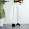 BIVIGAOS Fashion Womens Spring Casual Skinny Jeans Leggings Woven Slim High Elastic Denim Pencil Pants Pocket Leggings For Women