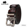 BISON DENIM genuine leather belt for men gift designer belts men's high quality Cowskin Personality buckle,Vintage jeans N71223