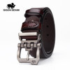 BISON DENIM genuine leather belt for men gift designer belts men's high quality Cowskin Personality buckle,Vintage jeans N71223