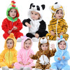 BINIDUCKLING Autumn Winter Flannel Baby Boy Clothes Cartoon Animal Jumpsuit Baby Girl Rompers Long Sleeve Hooded Infant Clothing