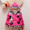 Hot Sale 2016 Winter Baby Girls Coats Kids Minnie Jackets Fashion Hooded Children Outdoor Parka Warm Flowers Cotton-padded Coats