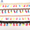 Hot Sale 2 Yards 40mm Rainbow Tassel Lace Trim Cotton Fabric Ribbon Fringe Drop Handmade Sewing Curtains Clothes Accessories