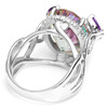 Hot Sale 12ct Genuine Amethyst Rainbow Fire Mystic Topaz Solid 925 Sterling Silver Women Ring Fashion Jewelry Promotion