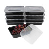 Hot Sale 10Pcs 450ML Black Disposable Food Container Snack Packing Boxes Microwaveable PP Lunch Bento Box