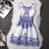 2017 New Vestido De Festa Women Summer Casual Print Dress Vintage Sexy Party Vestidos Slim Plus Size Ladies Maxi Boho Clothing