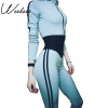 Weekeep 2017 New Fitness rompers womens Jumpsuit Patchwork Hooded Combinaison Femme Jumpsuits Physical Tracksuit Playsuit