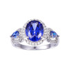Wedding Brand Sapphire Ring 925 Solid Sterling Silver Fashion Jewelry new 2016 Unique Design For Women luxury brand With Box