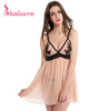 Wealurre New Fantasy Women Sexy Lingerie V-neck European Sleepwear Dress Embroidery Strap Lace Nightgowns Nightdress&Thongs Sets