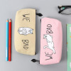WE BAD Funny Cartoon Cat Makeup Pouch Cosmetic Bag Pencil Pen Case Zipper Makeup Brush Storage Bag