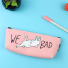 WE BAD Funny Cartoon Cat Makeup Pouch Cosmetic Bag Pencil Pen Case Zipper Makeup Brush Storage Bag