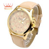 Wavors Luxury Brand Women Watch Leather Brand Roman Numerals Big Dial Hour Analog Quartz Wrist Watches
