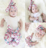 US Stock Floral Newborn Baby Girls Lace Romper Pants Headband Outfit Set Clothes Infant Toddler Girl Brief Clothing Set Playsuit