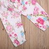 US Stock Floral Newborn Baby Girls Lace Romper Pants Headband Outfit Set Clothes Infant Toddler Girl Brief Clothing Set Playsuit