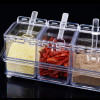 Urijk Acrylic Table Spice Set Seasoning Box Spice Jar Bottle Condiment Storage Jar Seasoning 4PCs/set Condiment Kitchen Supplies