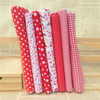 Urijk 7PCs/set 25*25cm Red DIY Patchwork Fabrics For Sewing The Cloth Baby Quilting Cotton For Needlework Kids Bedding Textile