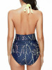 Bandage Splash Print One Piece Swimsuit