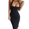 Bandage Dress Halter Strapless Summer Women Sexy Party Dresses Bodycon Sleeveless Knee-Length Club Dress Vestidos Femme GV649