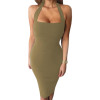 Bandage Dress Halter Strapless Summer Women Sexy Party Dresses Bodycon Sleeveless Knee-Length Club Dress Vestidos Femme GV649