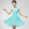 bandage back Elegant Short Bridesmaid Dress Sexy Wedding Knee-length Party Dress 2017 Coral Bridesmaids Dress Turquoise Gowns