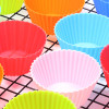 Baking necessary 24 pack Round Shaped Silicone Cake Mold Muffin Cups Soap Mold Pudding Jelly molds (Color in Random)
