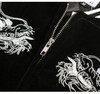 Hot Japanese Harajuku YOKOSUKA Feel Dragon Embroidery Cool Jacket Long Sleeve Baseball Casual Outwear Coat High Quality