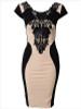 Hot Fashion Women Floral Lace Short Sleeve Evening Party Casual Mini Dress