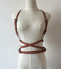 Hot Fashion Handmade Leather Harness Punk Gothic Body Bondage Cage Shoulder Wraped Long Waist Straps Suclpting Belt
