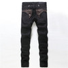 Hot bronzing black men's jeans, men's European and American fashion Slim Straight trousers, high quality men's jeans Rock Star